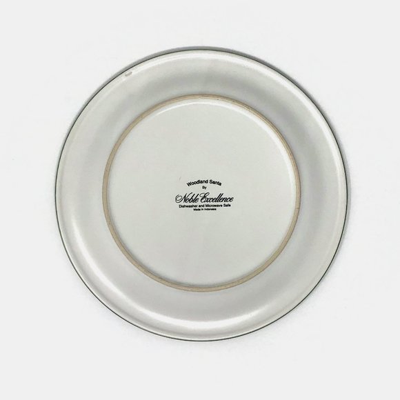 Set Of 3 Noble Excellence Woodland Santa Salad Plates - Picture 8 of 8